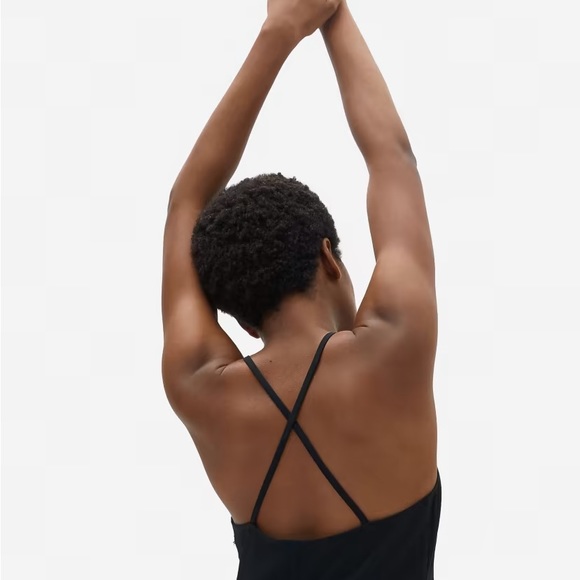 Women’s Everlane The Japanese GoWeave Cross-Back Slip Dress Black - Picture 2 of 15